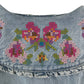 Next denim jacket 7-8 years blue long sleeve with flower embroidery detail cotton