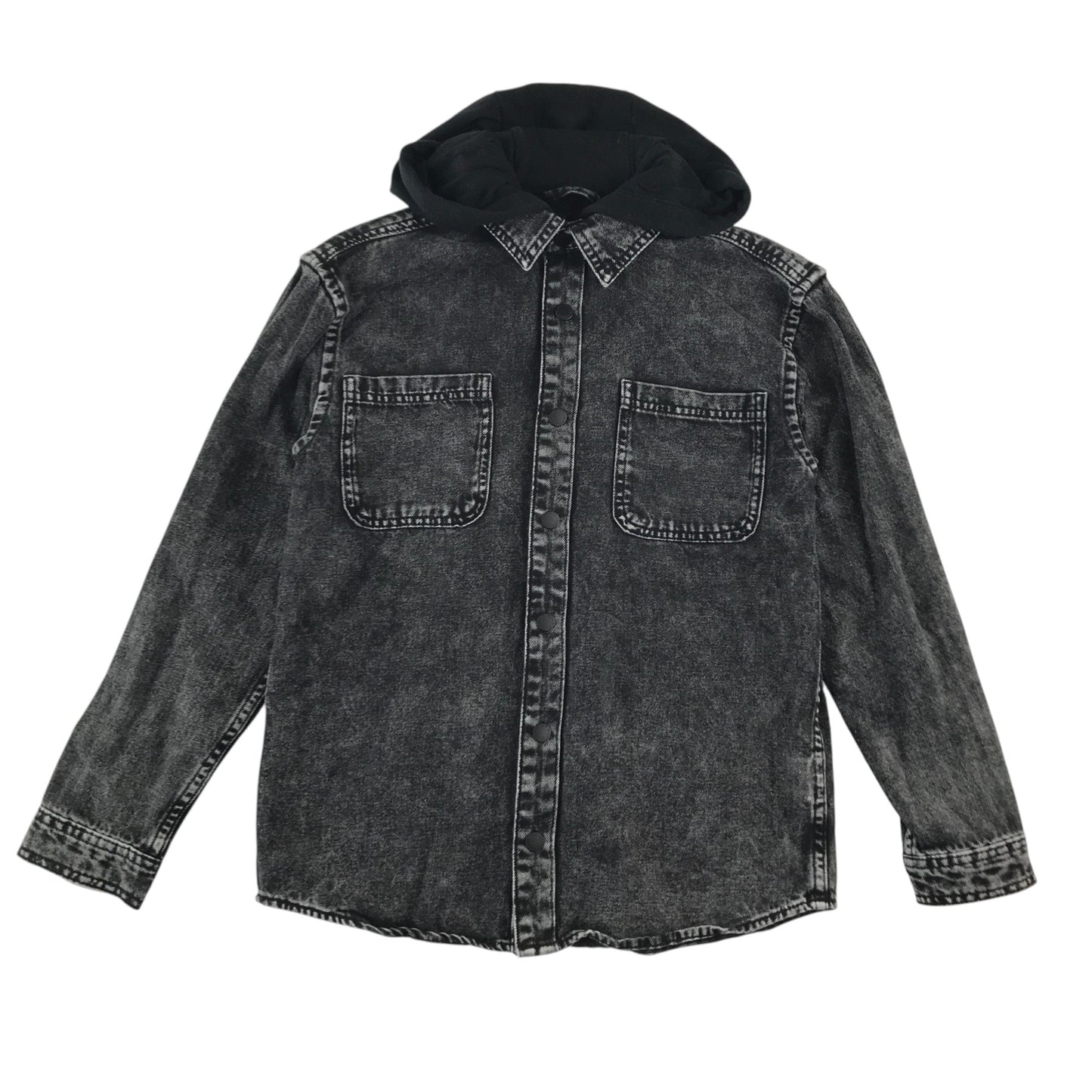 Next denim jacket 10-11 years black long sleeve with hood cotton