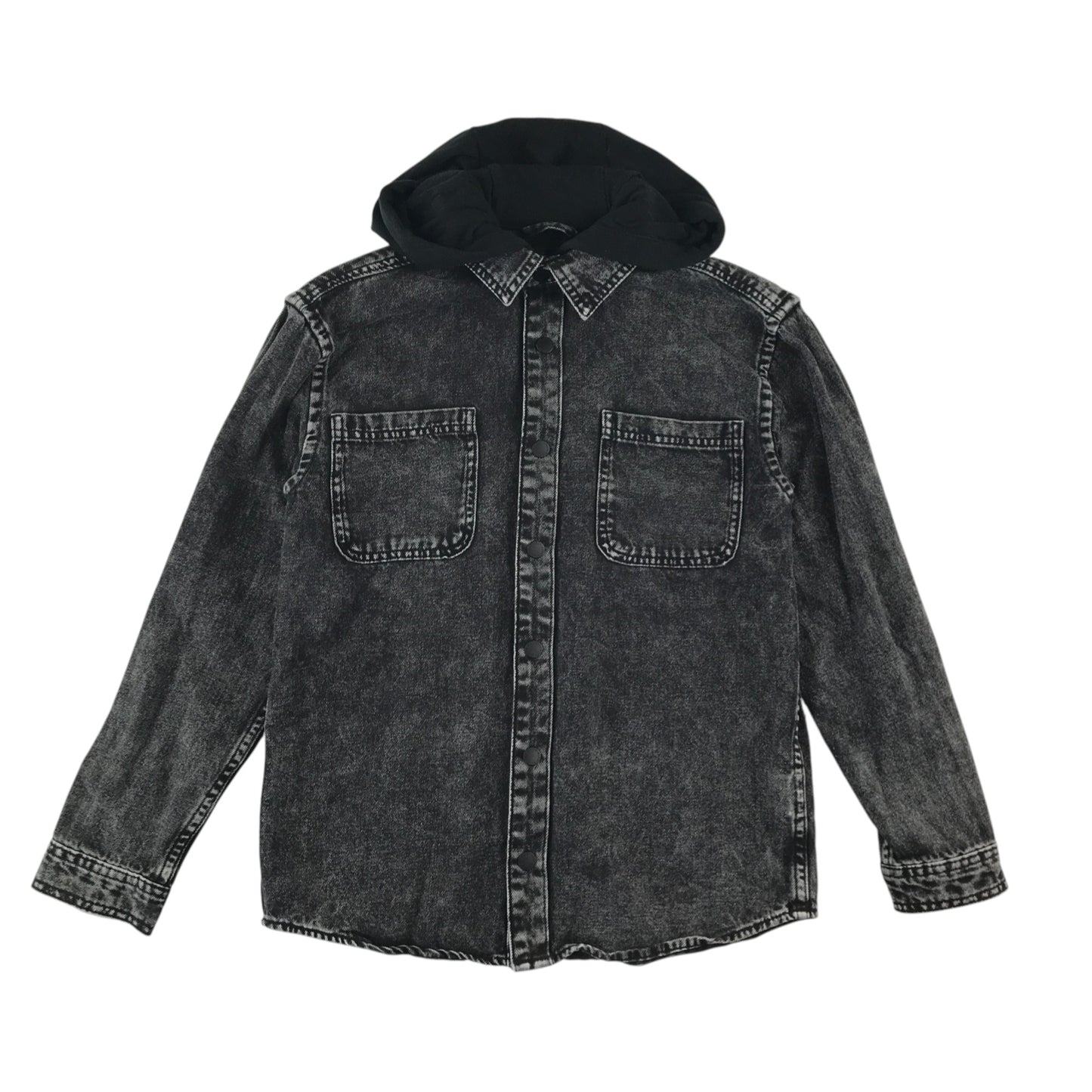 Next denim jacket 10-11 years black long sleeve with hood cotton