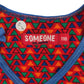 Someone dress 5-6 years red short sleeve geometric pattern print