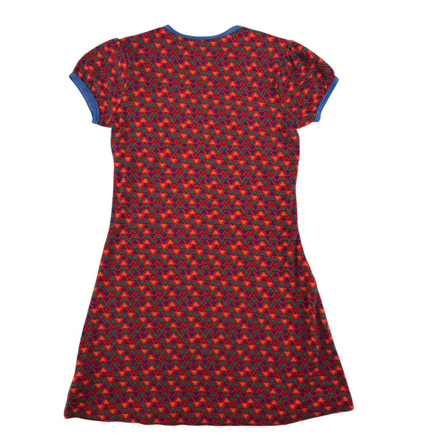 Someone dress 5-6 years red short sleeve geometric pattern print