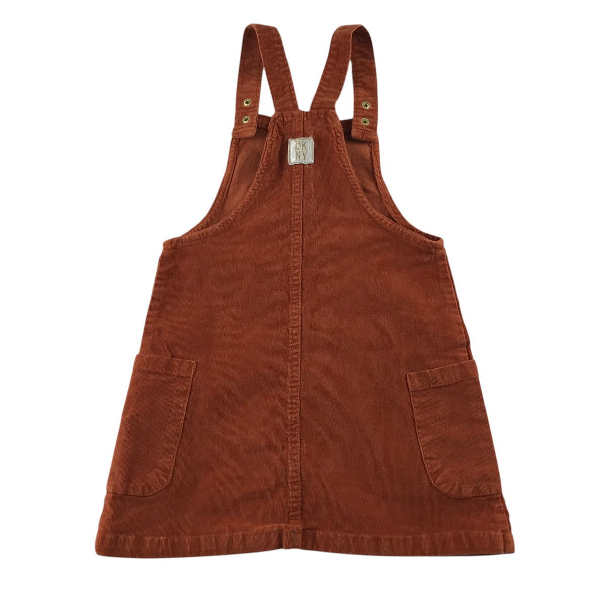 DKNY 5-6 years brown dungaree dress corduroy cotton elastane