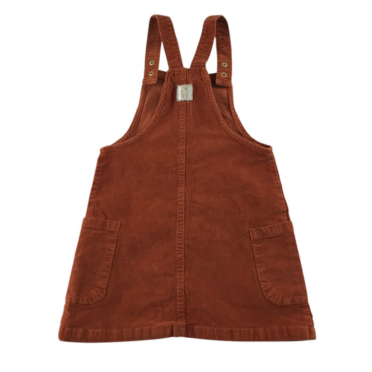 DKNY 5-6 years brown dungaree dress corduroy cotton elastane