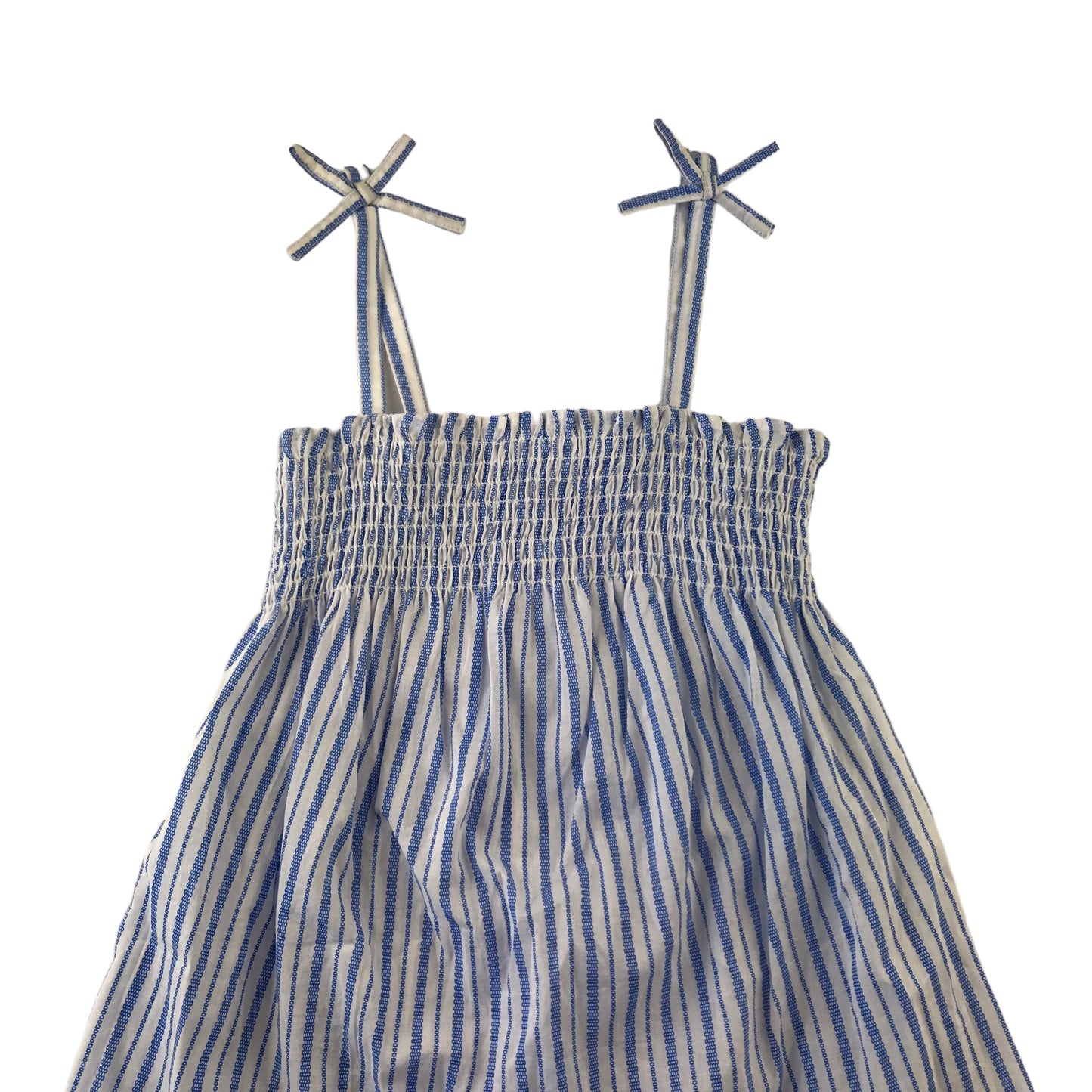 Primark Dress Age 7 Blue and White Stripes Cotton