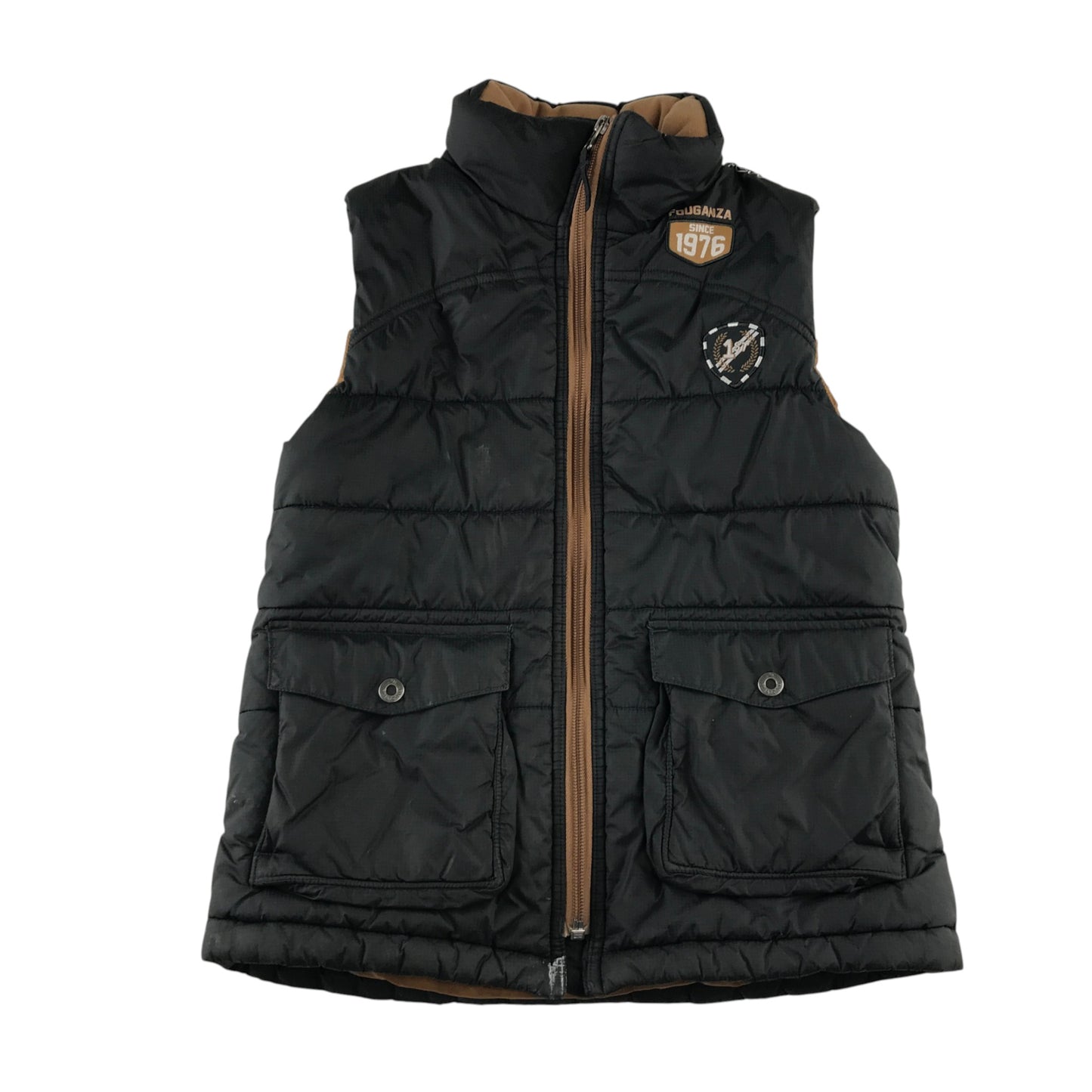 Decathlon 8 years dark grey puffer gilet polyester polyamide