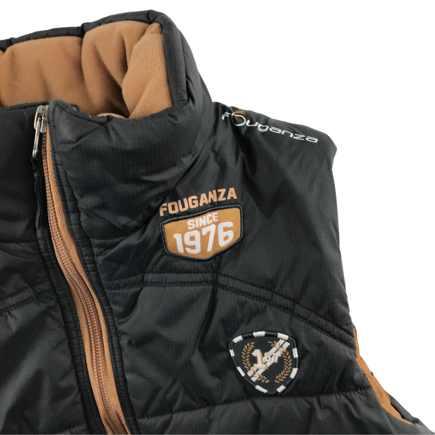 Decathlon 8 years dark grey puffer gilet polyester polyamide
