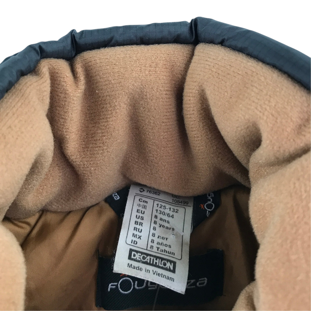 Decathlon 8 years dark grey puffer gilet polyester polyamide
