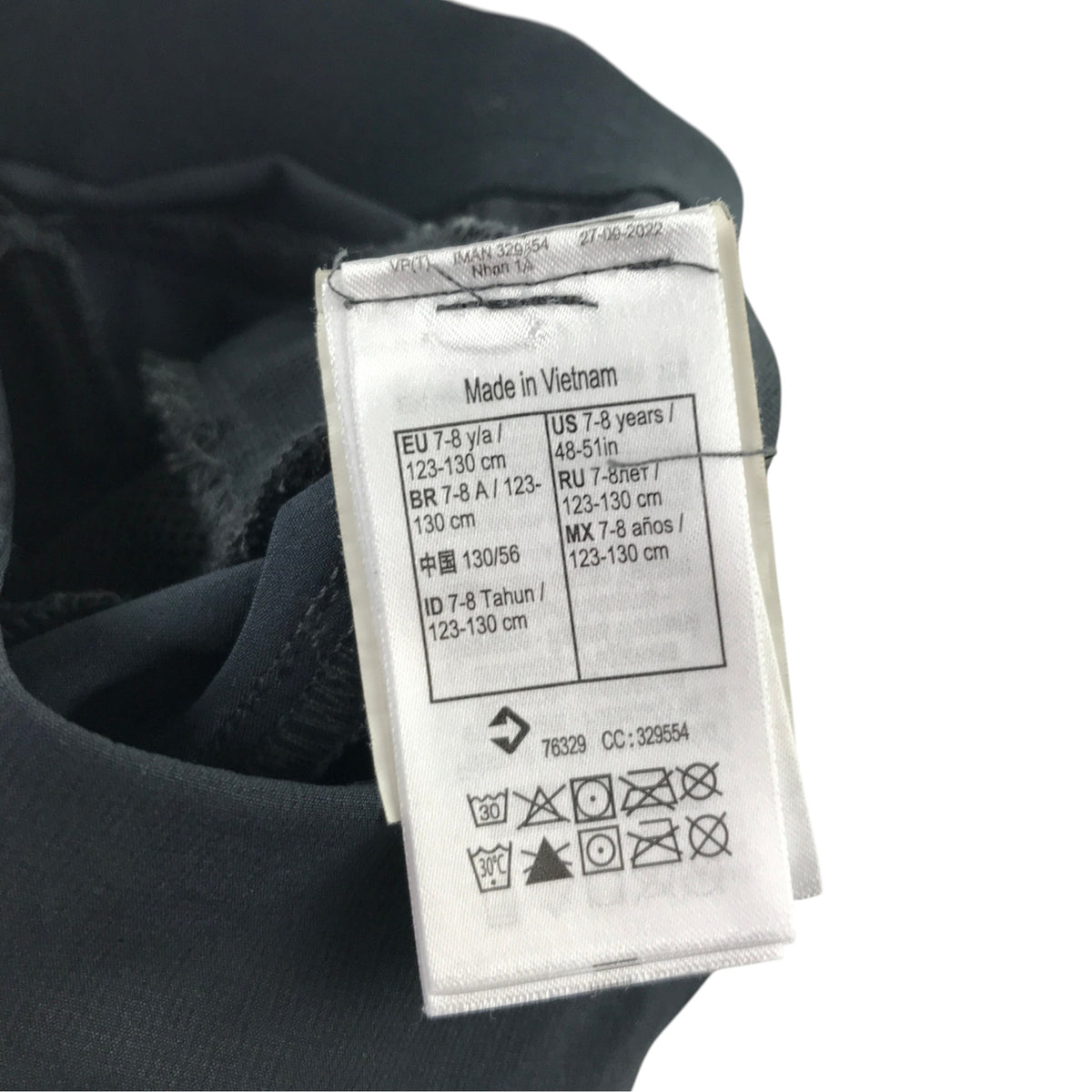 Decathlon 7-8 years black hiking trousers polyamide elastane polyester