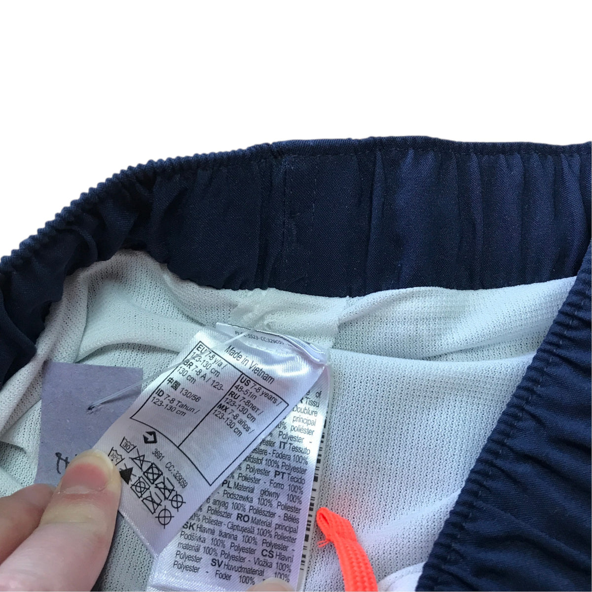 Decathlon 7-8 years navy blue swim trunks Nabaiji polyester