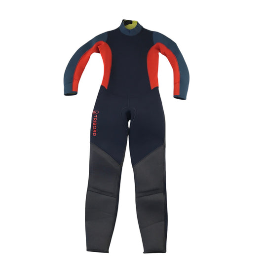 Decathlon 9-10 years black and red wetsuit neoprene rubber and polyester