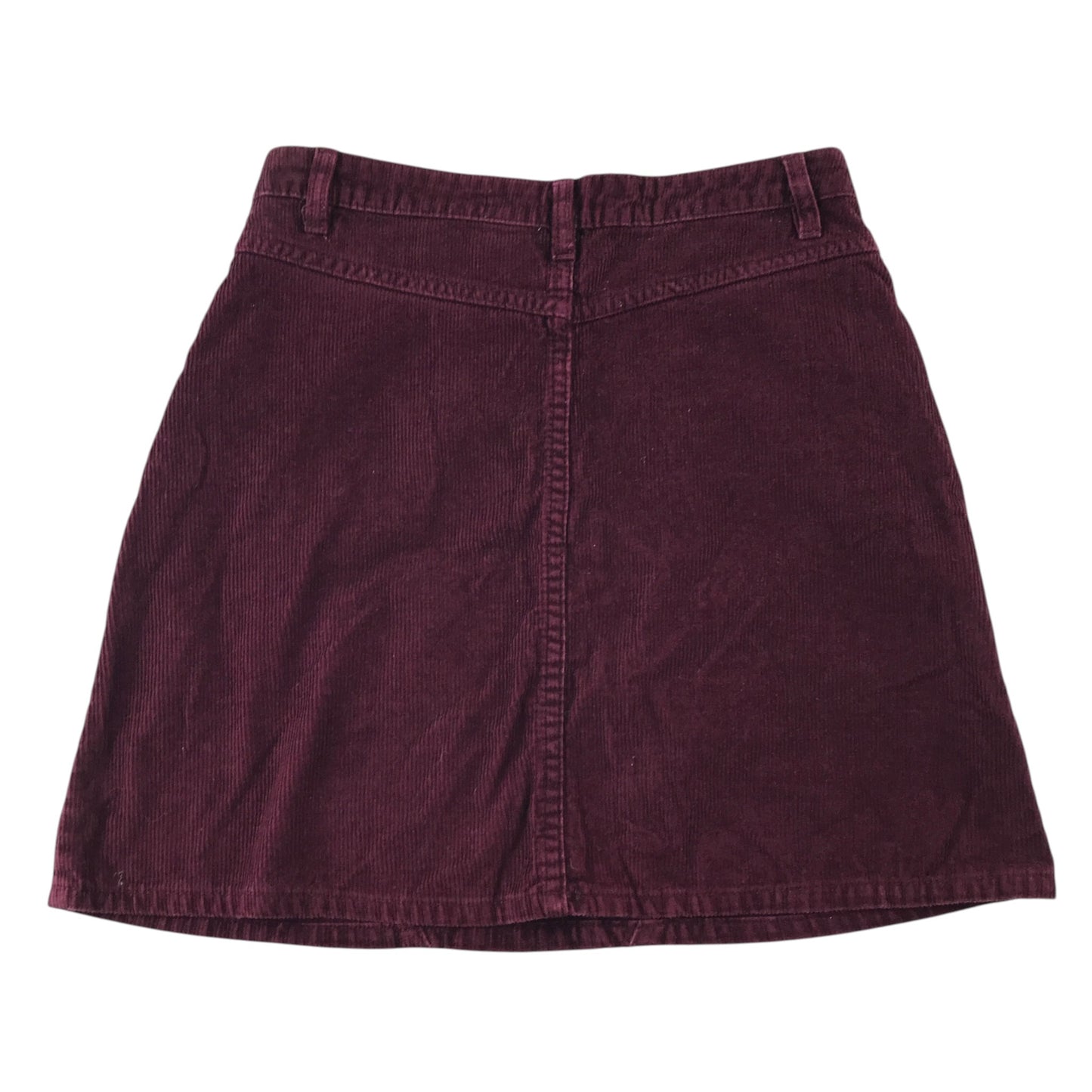 Denim Co UK 8 burgundy red corduroy skirt cotton