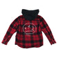 Denim & Flower 7 years red check flannel hooded shirt cotton
