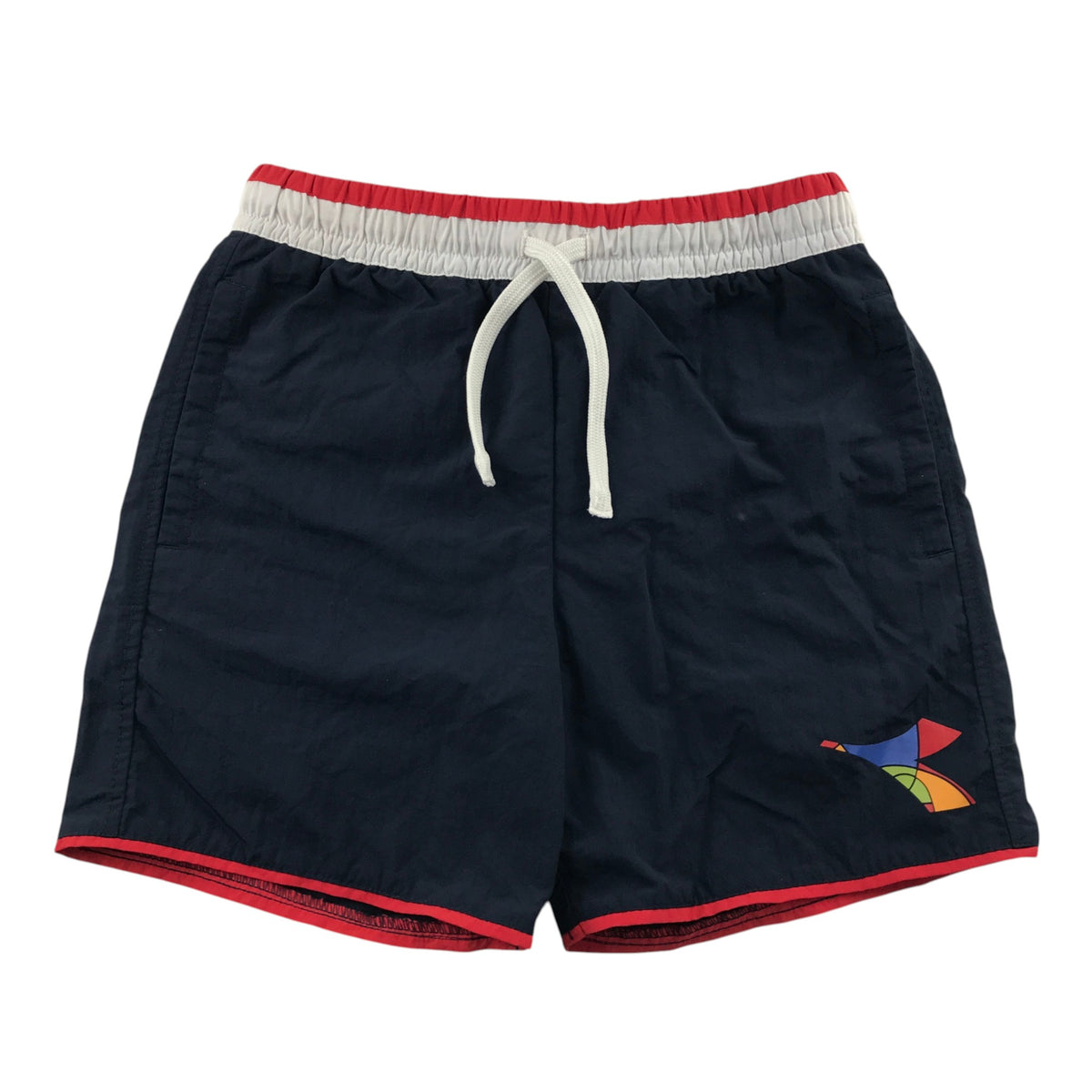 Diadora 9-10 years navy and red swim trunks polyamide polyester