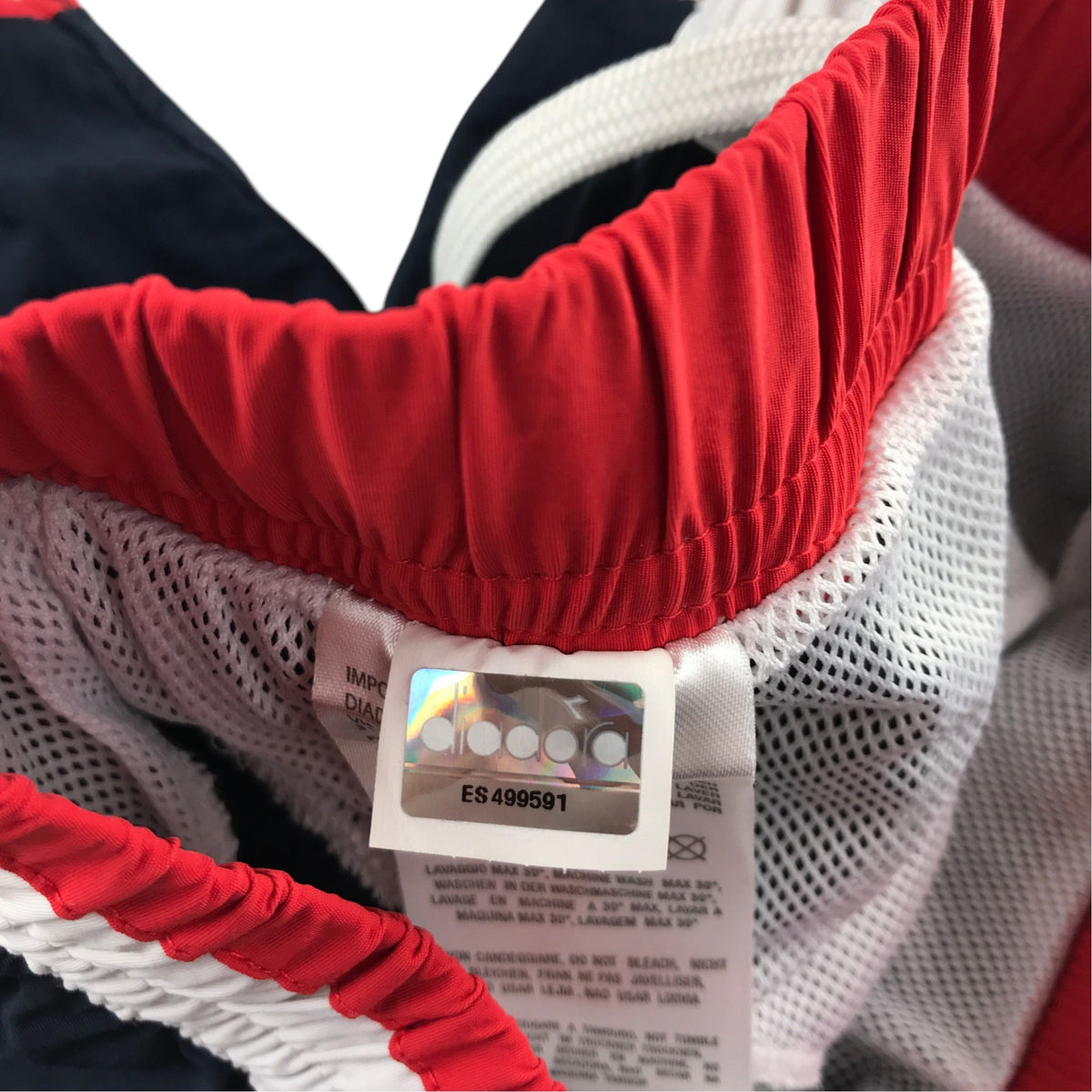 Diadora 9-10 years navy and red swim trunks polyamide polyester