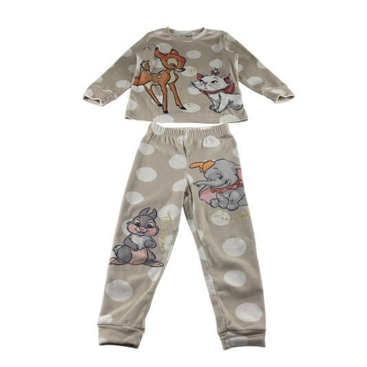 Disney 4-5 years beige pyjama set polyester elastane