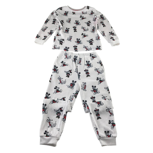 Disney 6-7 years white pyjama set polyester elastane