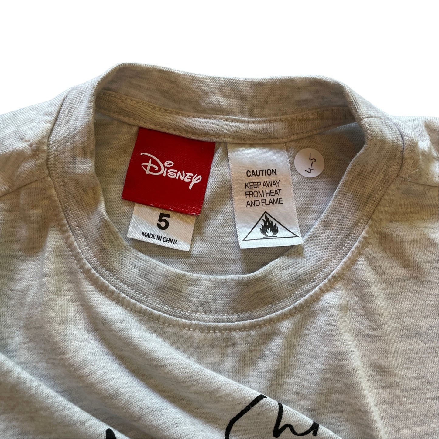 Disney 4-5 years grey Mickey Mouse Christmas t-shirt polyester cotton