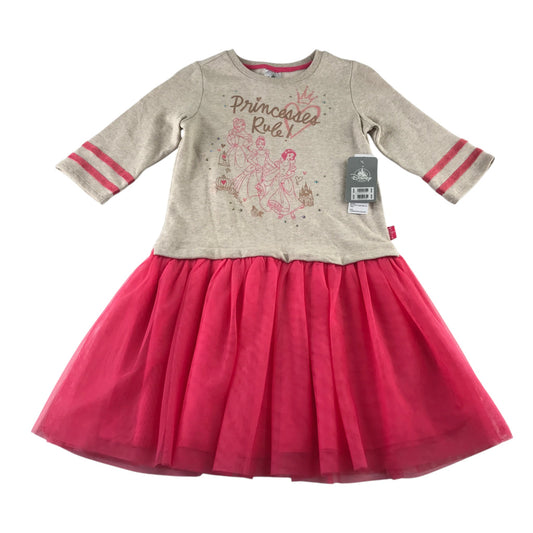 Disney 9-10 years beige and pink jumper dress cotton polyester