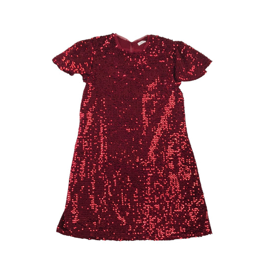 Next dress 12-13 years red sequin butterfly sleeve A-line