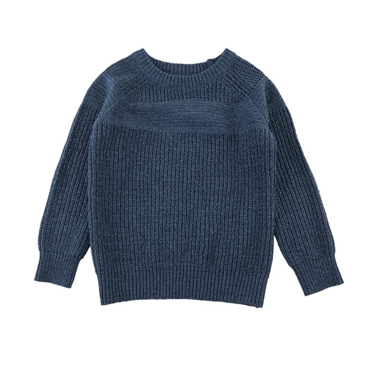 Dunnes Stores 6-7 years blue jumper knitted polyester