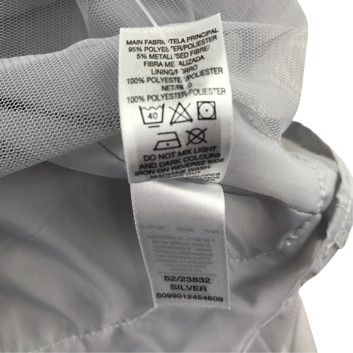 Dunnes Stores 9 years silver party dress polyester metallised fibres