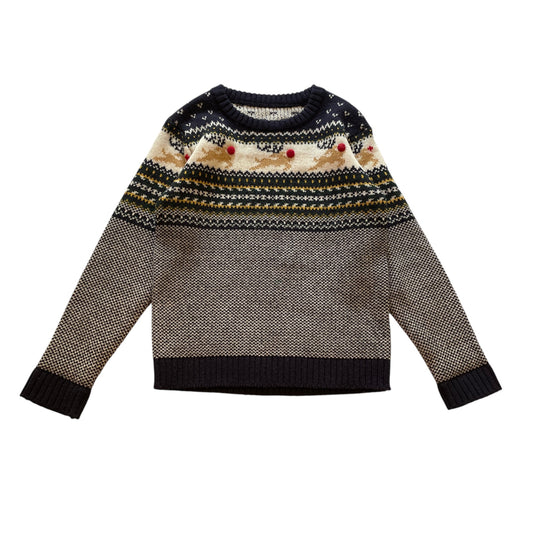 Dunnes Stores 7-8 years navy Rudolph Christmas jumper acrylic