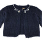 Dunnes Stores 8-9 years navy blue fluffy cropped cardigan polyester acrylic