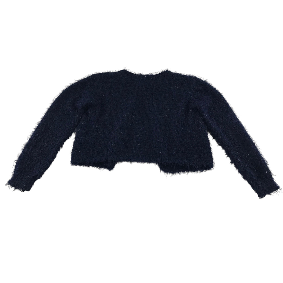Dunnes Stores 8-9 years navy blue fluffy cropped cardigan polyester acrylic