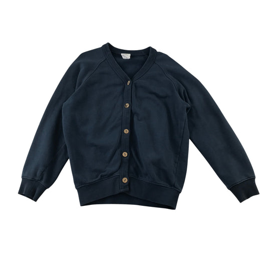 Eco outfitters 9-10 years navy blue jersey cardigan organic cotton