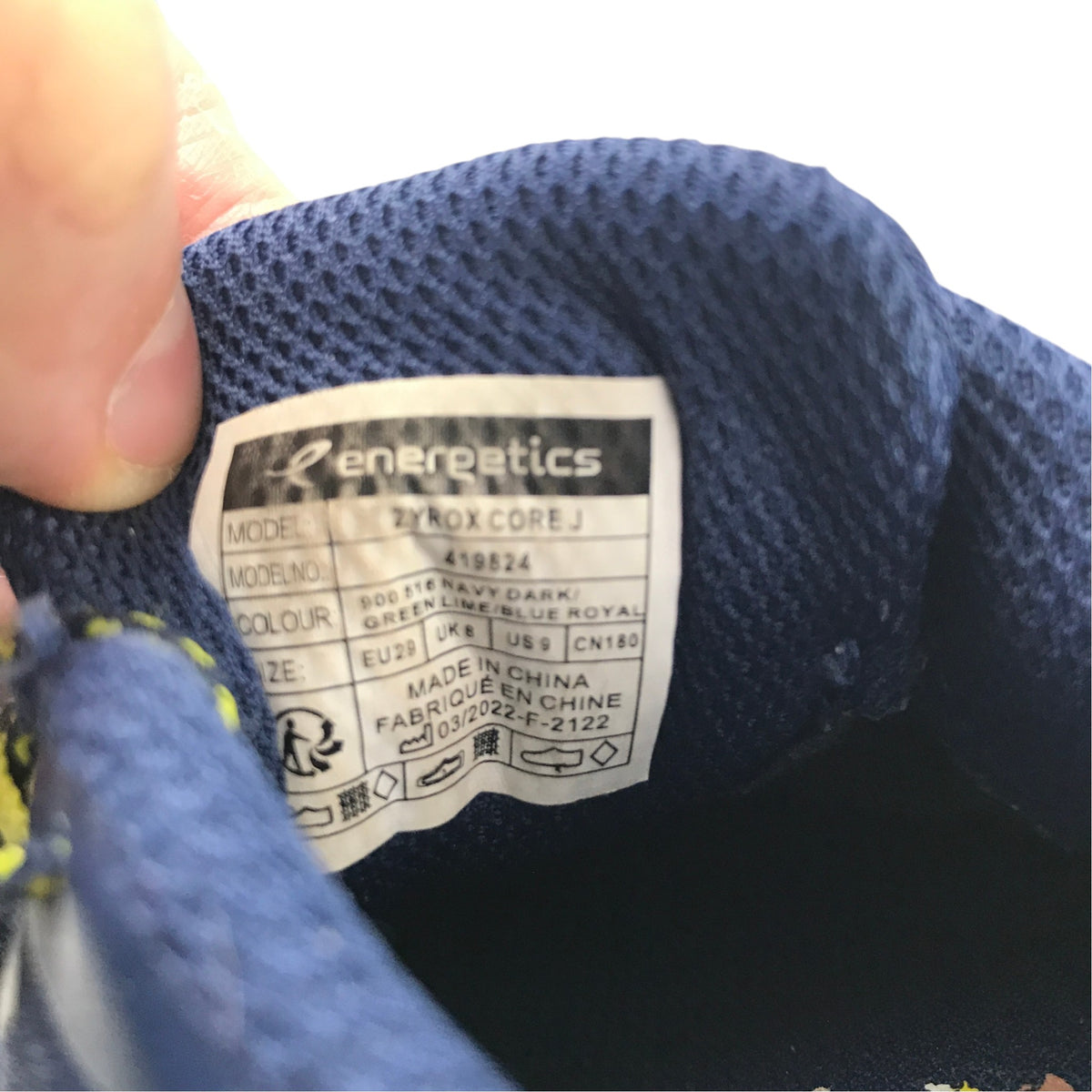 Energetics size UK 8 junior navy blue trainers