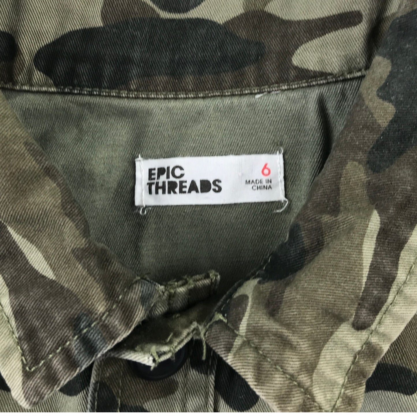 Epic Threads 6 years green camo shirt cotton