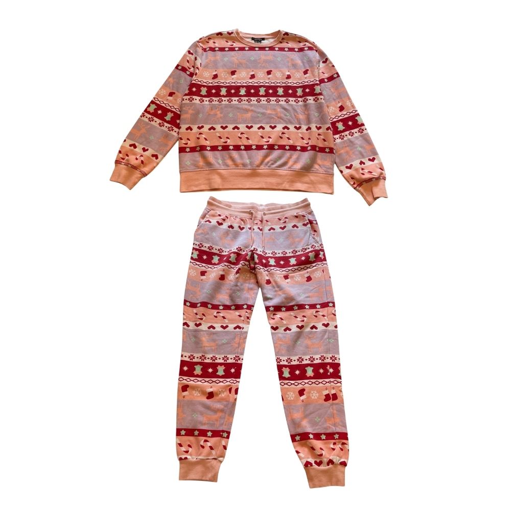 Esmara S women's pink Christmas lounge set cotton polyester