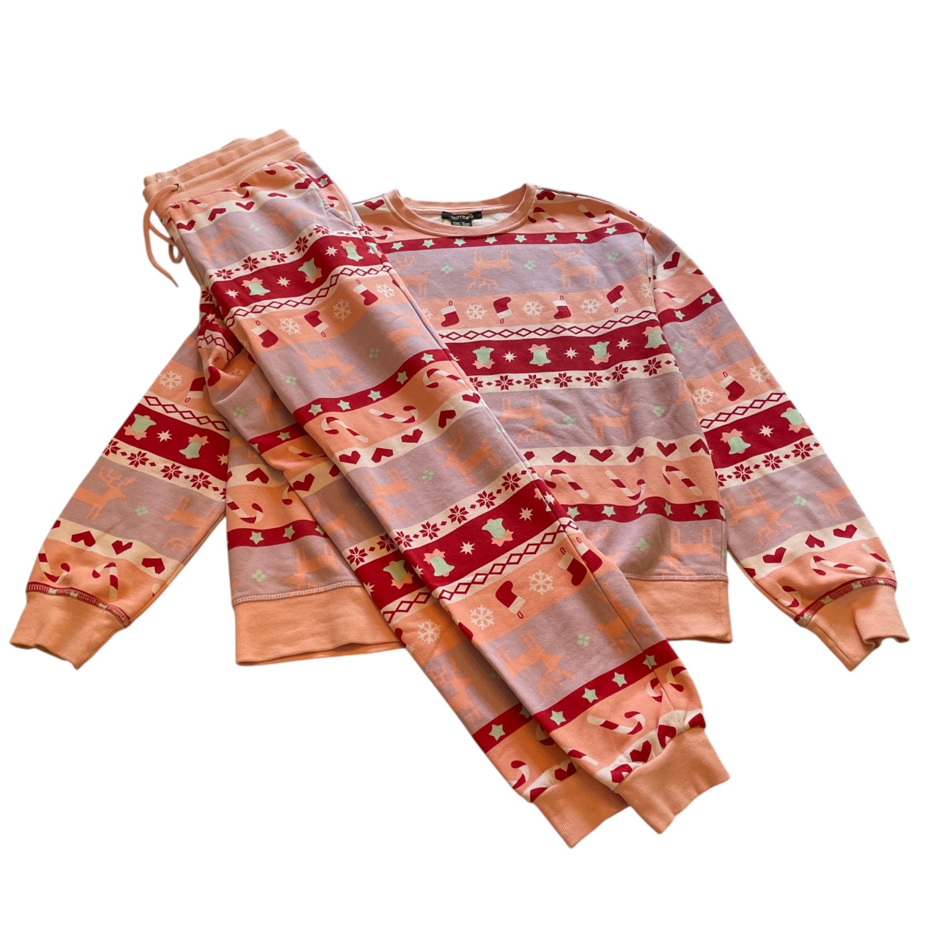 Esmara S women's pink Christmas lounge set cotton polyester