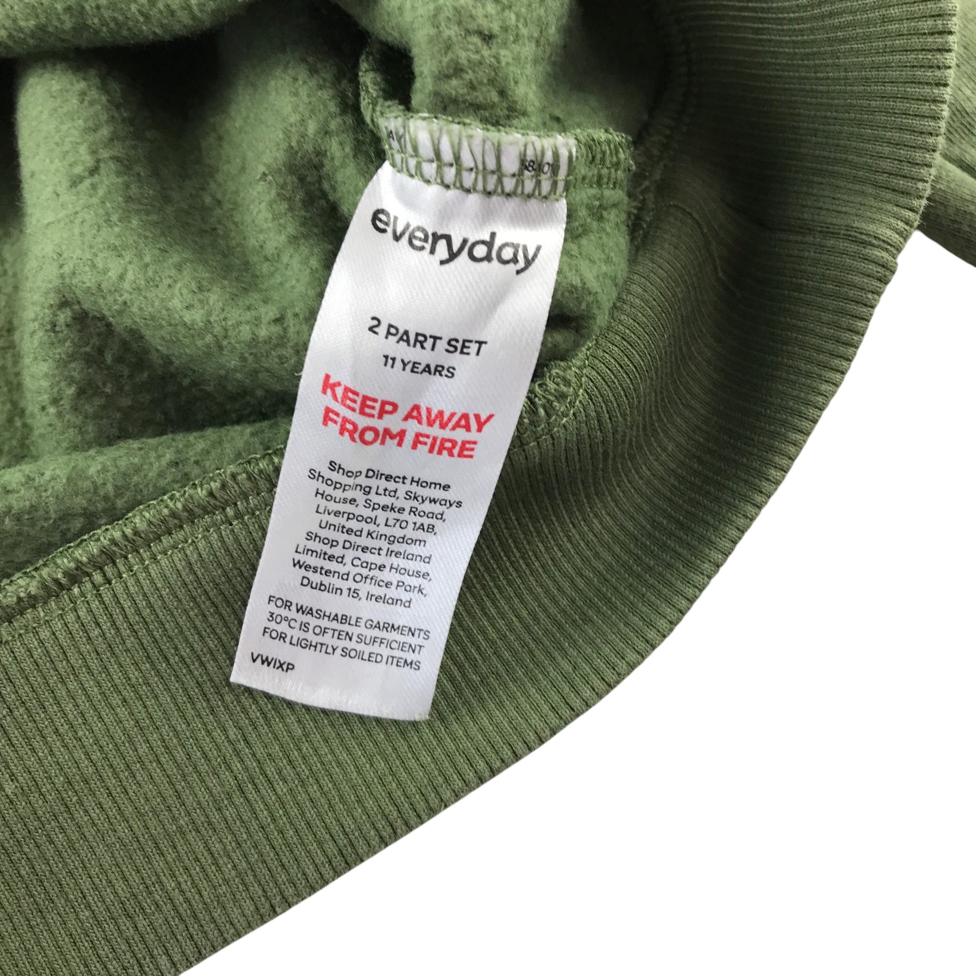 Everyday 10-11 years khaki green sweater and joggers set cotton polyester