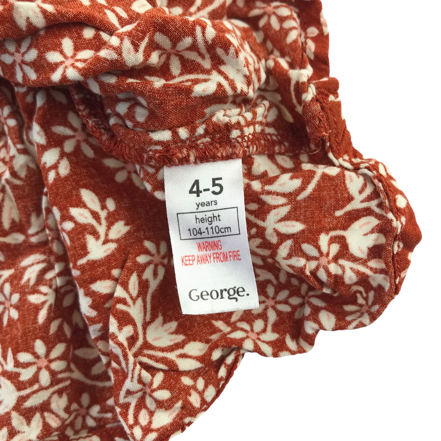 George Dress Age 4 Brown Floral Print Pattern