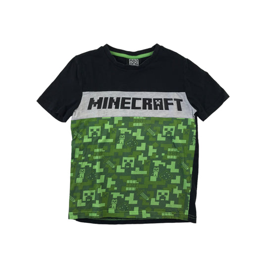 F&F T-Shirt 7-8 Years Green Minecraft Creeper Print Tee