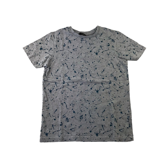 George T-Shirt 9-10 Years Grey with Navy Paint Print