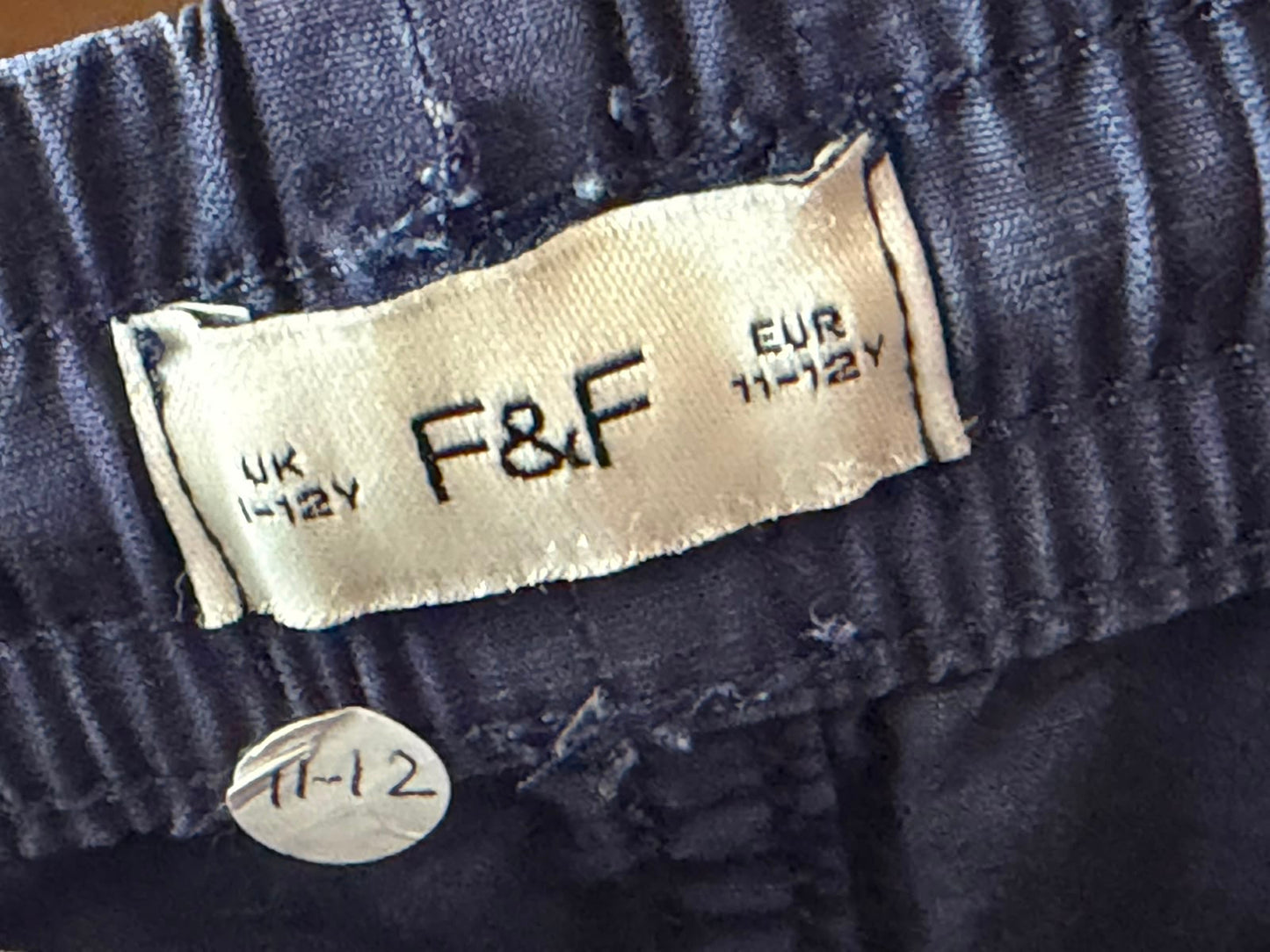 F&F 11-12 years navy blue trousers cotton