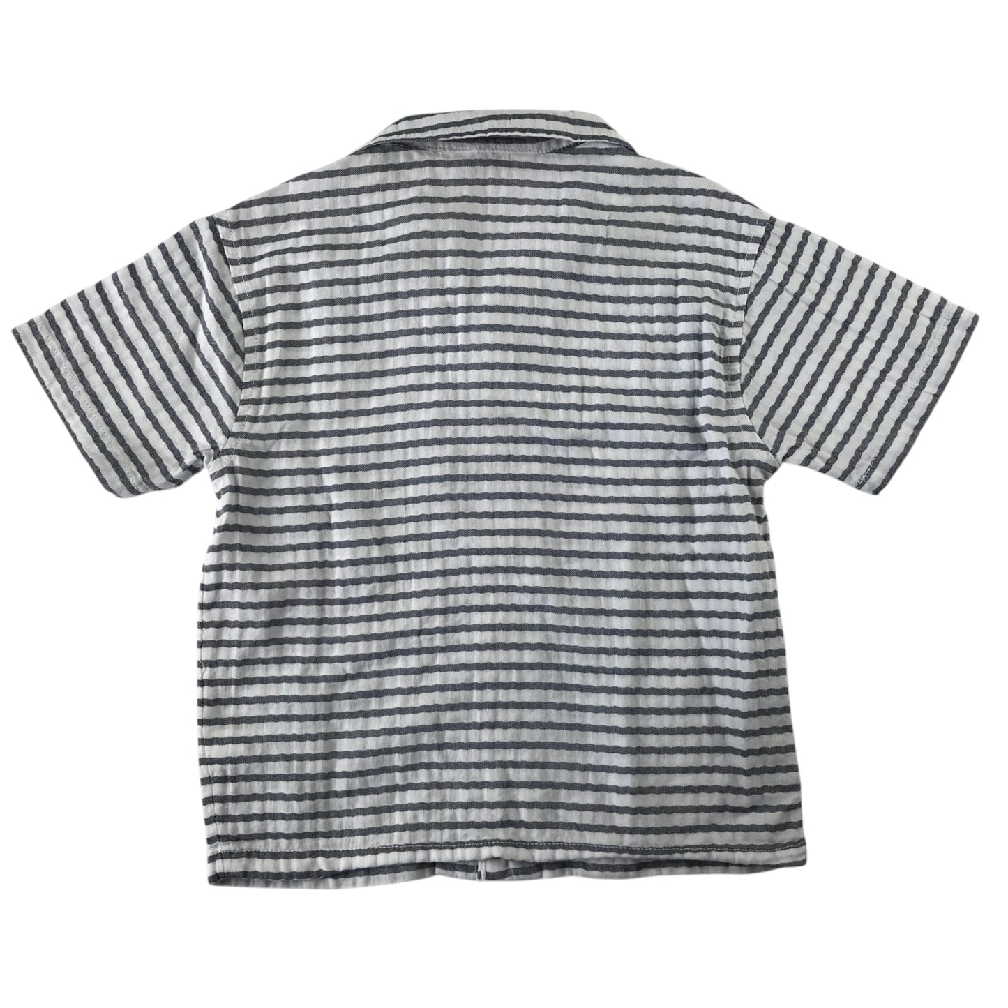 F&F 5-6 years white blue striped shirt cotton elastane