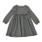 F&F 6-7 years black and white stripy dress polyester cotton elastane