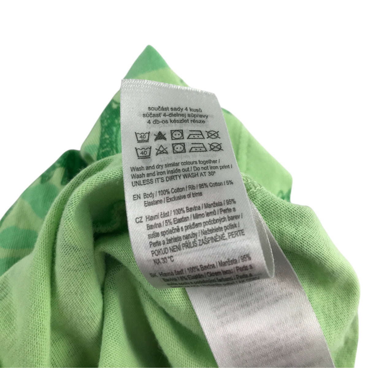 F&F 6-7 years green pyjama set cotton elastane