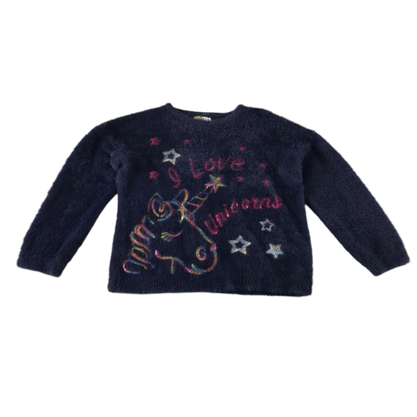 F&F 8-9 years blue fluffy jumper polyamide polyester