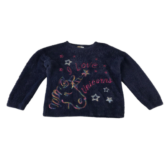 F&F 8-9 years blue fluffy jumper polyamide polyester
