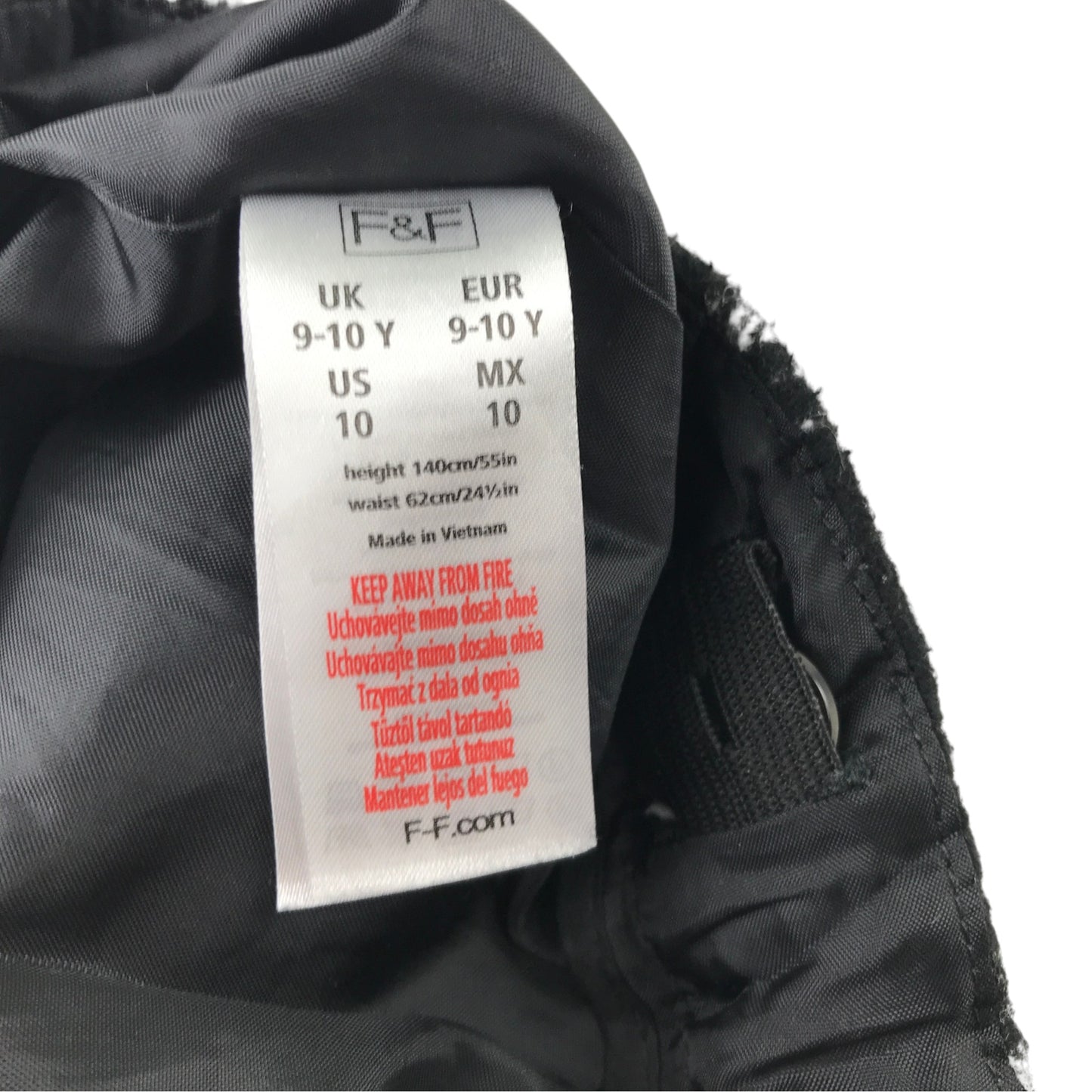 F&F 9-10 years grey check skirt