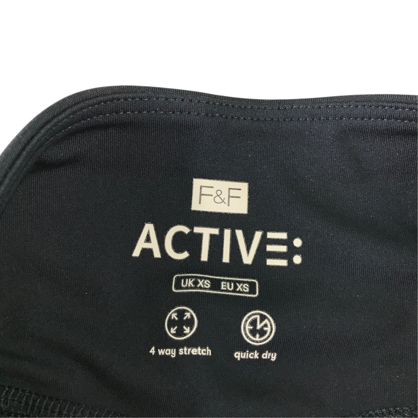 F&F XS black sports leggings polyester elastane