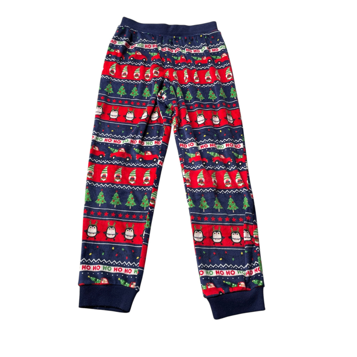 F&F 10-11 years navy blue Christmas pyjama set polyester elastane