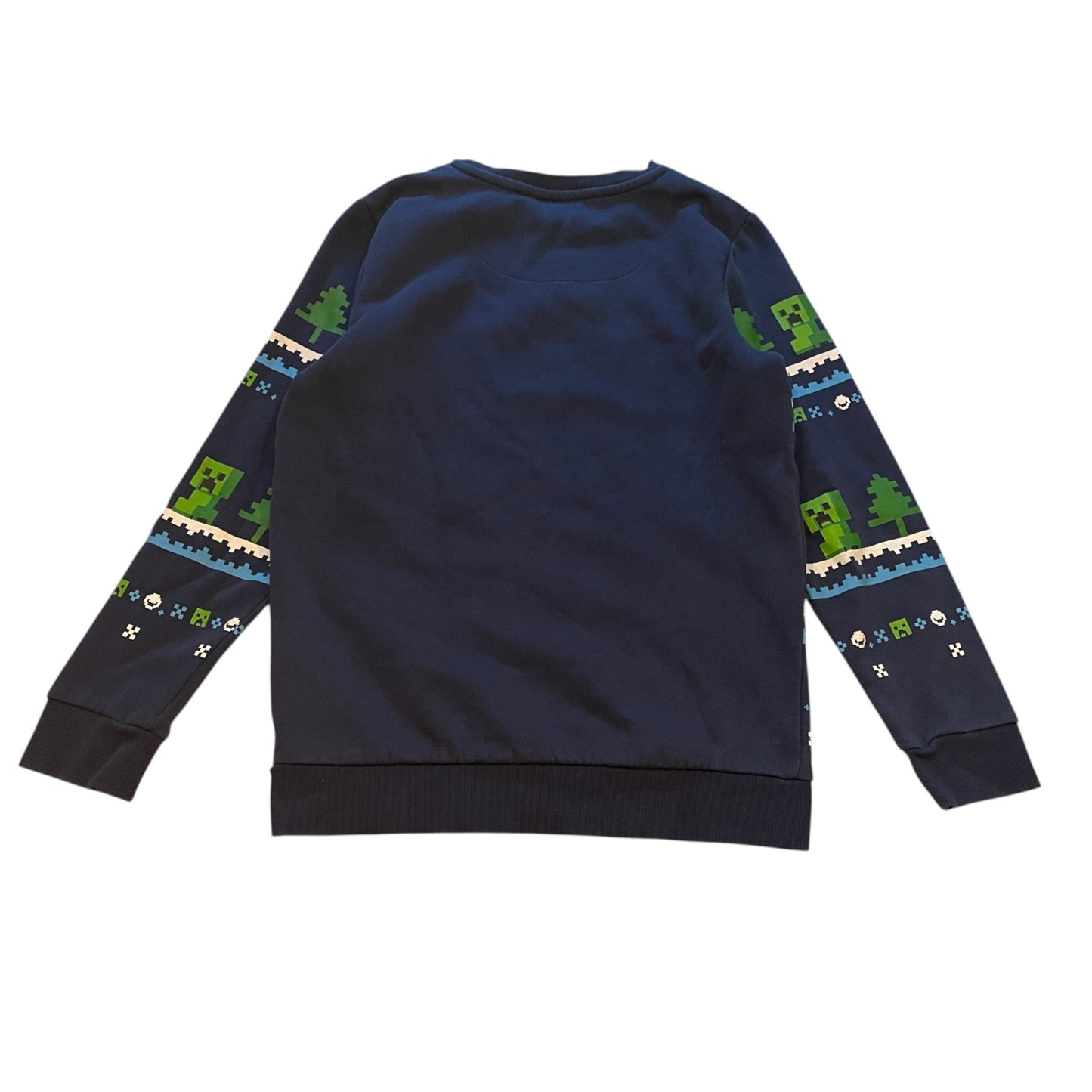F&F 11-12 years navy Minecraft Christmas sweater cotton polyester