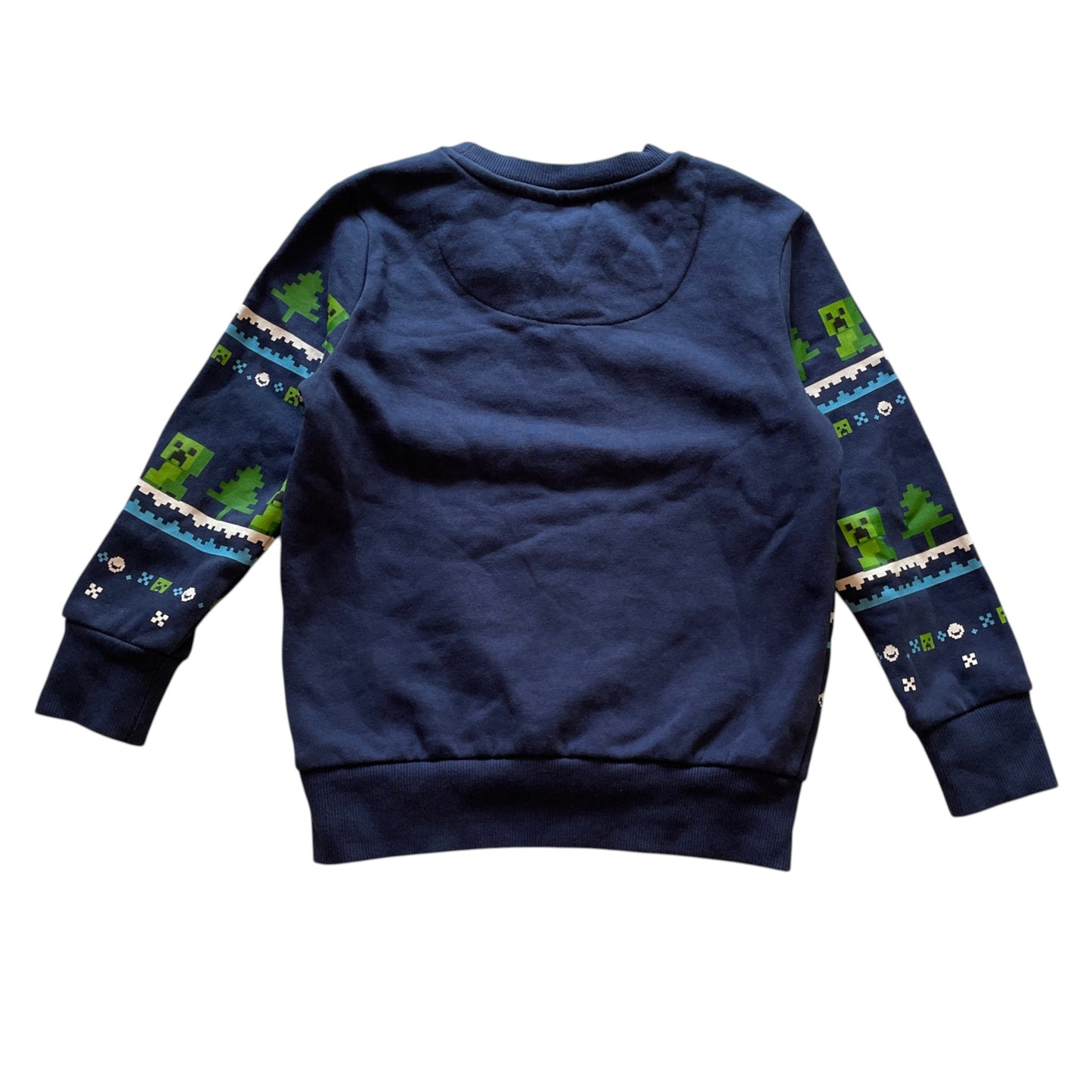 F&F 4-5 years navy blue Minecraft Christmas sweater cotton polyester