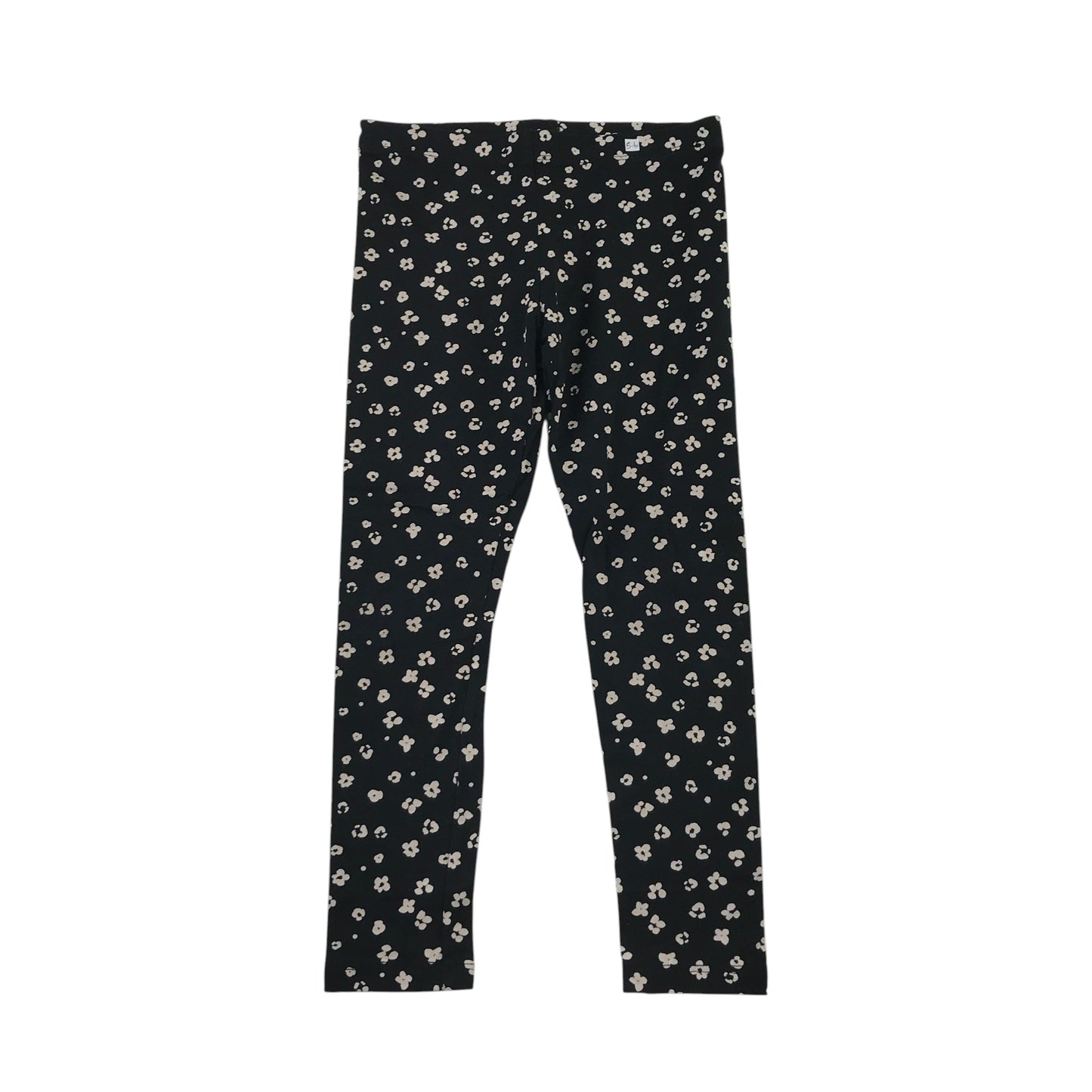F&F 5-6 years black floral leggings cotton elastane