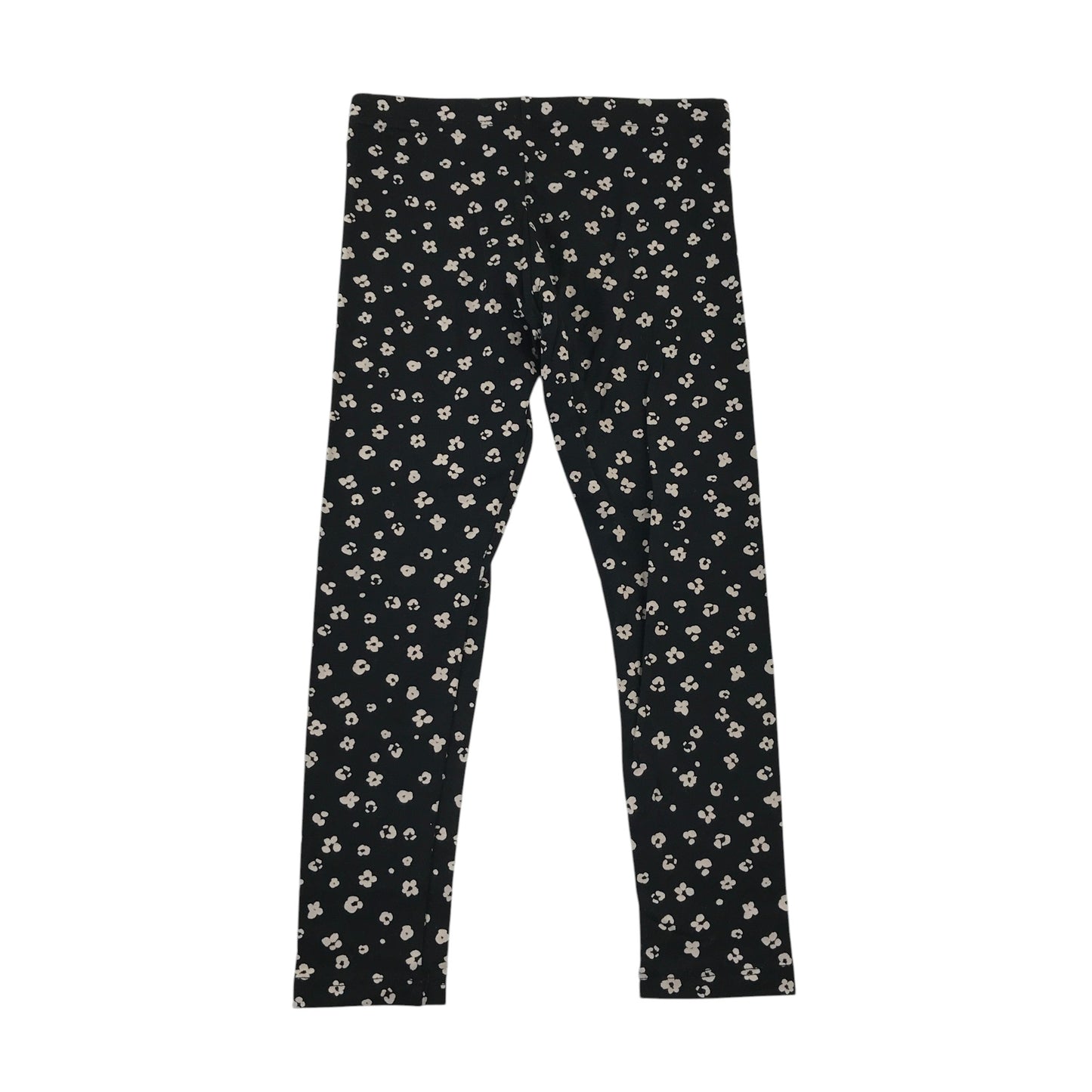 F&F 5-6 years black floral leggings cotton elastane